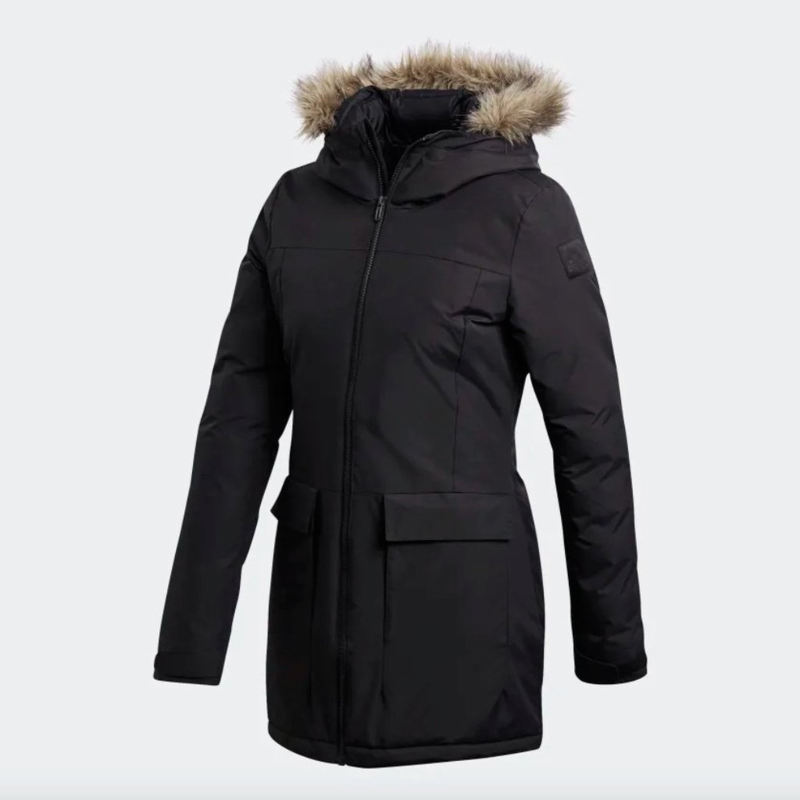 Nwot Adidas Xploric Parka Longline Water Resistant Puffer Jacket Black Large